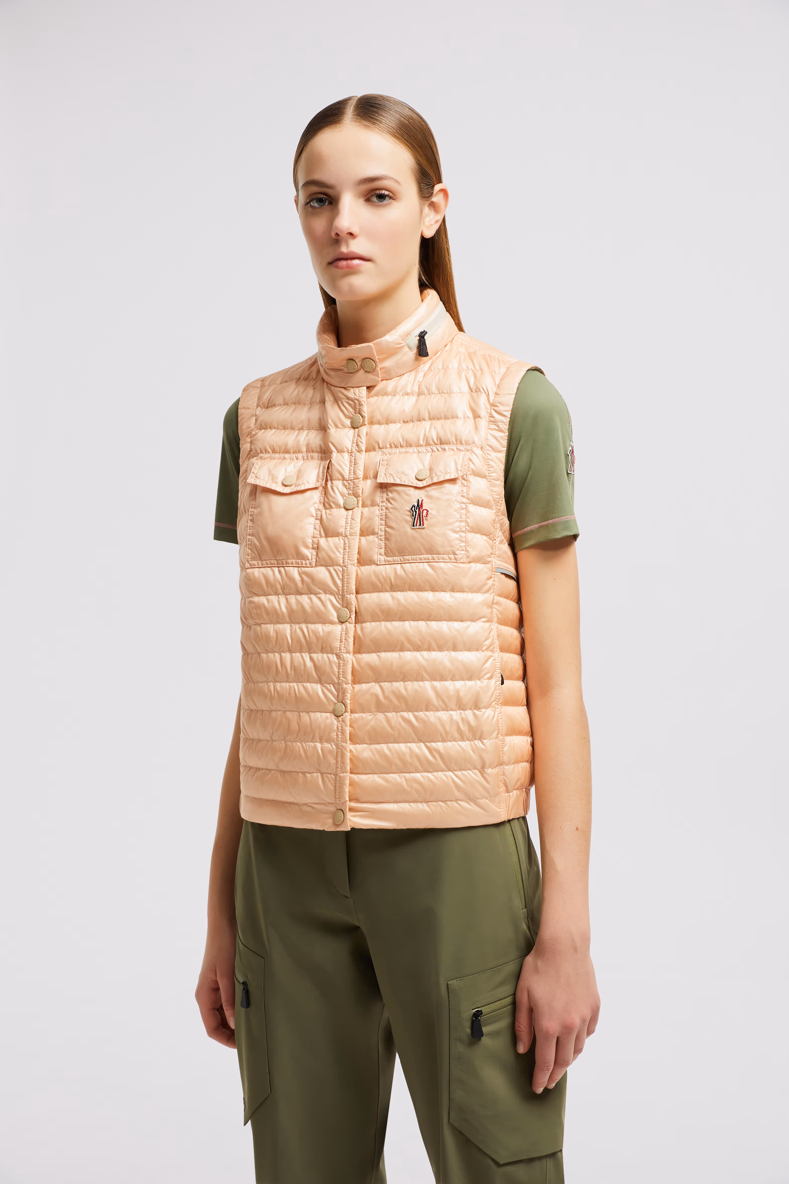 Gumiane Hooded Down Vest Women Pink Moncler 3
